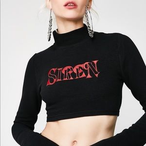 Matte Brand Siren mock neck crop top!